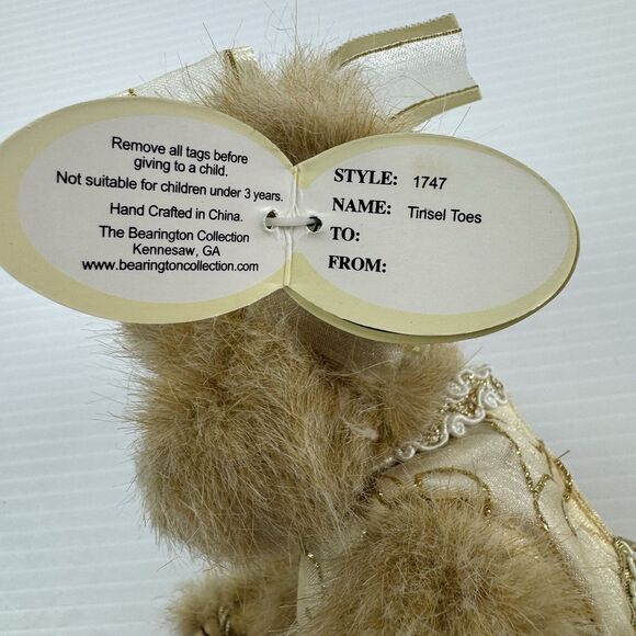 Bearington Collection Tinsel Toes Teddy Bear 10” Limited Collectible w/ Tags - Picture 5 of 15